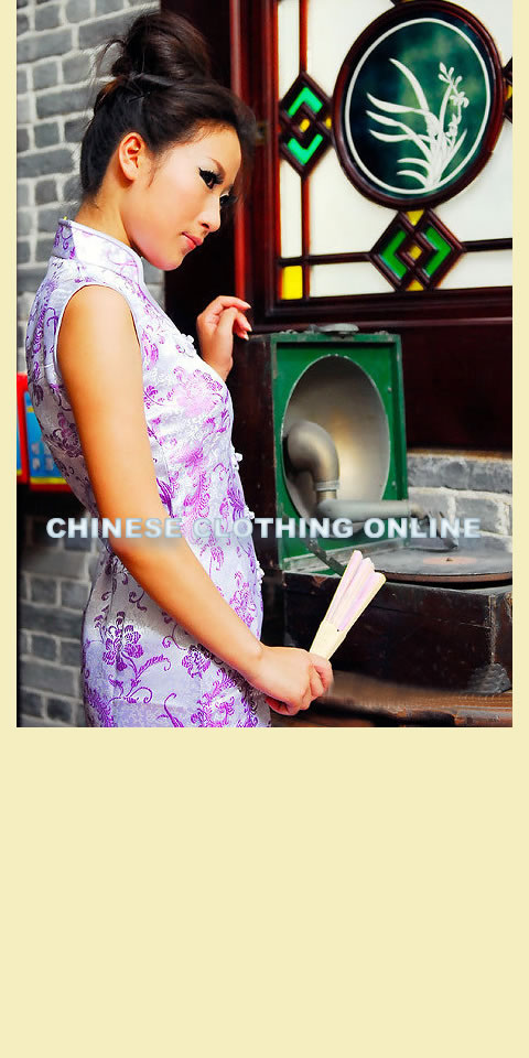 Sleeveless V-neck Long-length Cheongsam (CM)