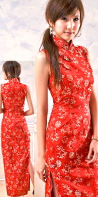 Sleeveless Long-length Cheongsam (CM)