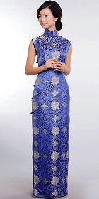 Sleeveless Long-length Cheongsam (CM)