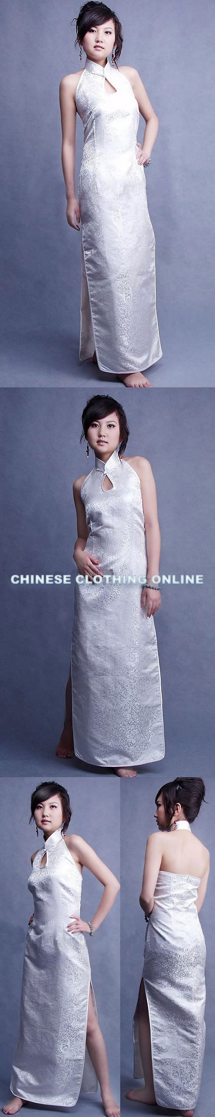 Cut-in Shoulders Bareback Long-length Cheongsam (CM)