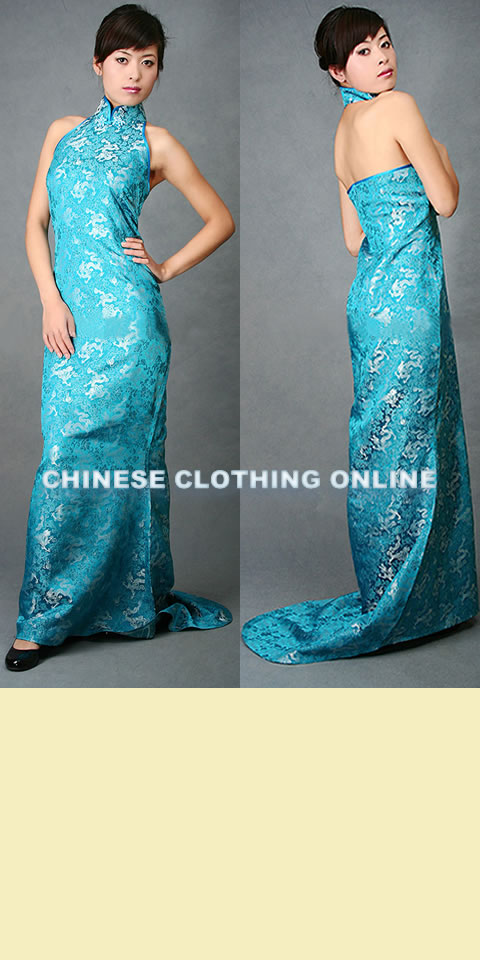 Cut-in Shoulders Bareback Long-length Cheongsam (CM)