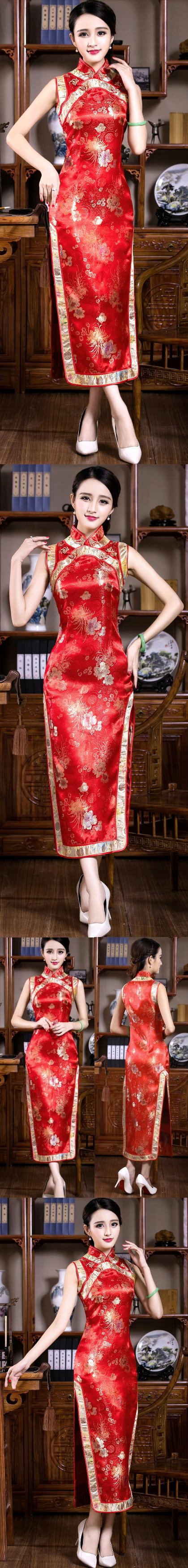 Sleeveless Long-length Cheongsam (CM)