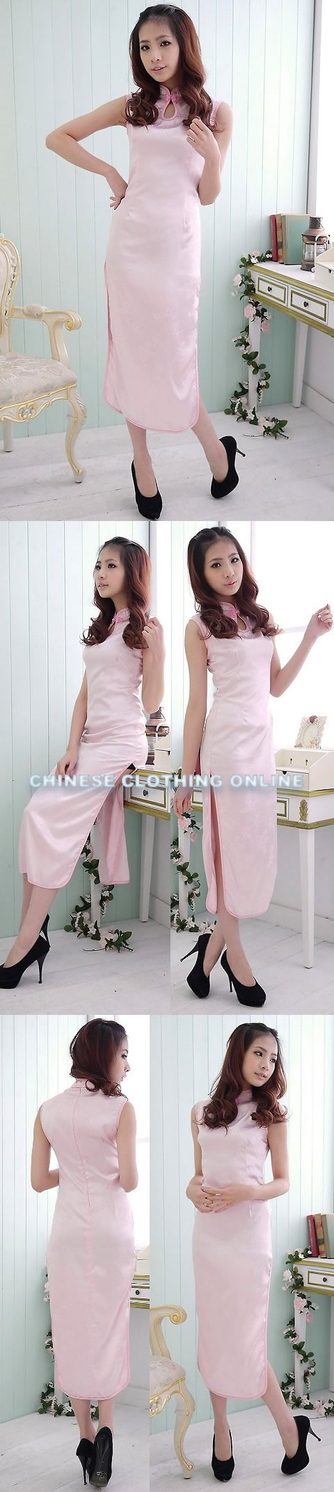 Sleeveless Long-length Cheongsam (CM)