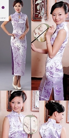Sleeveless Long-length Brocade Cheongsam (RM)