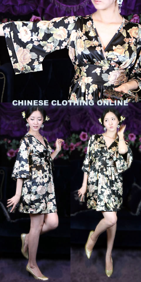 3/4-sleeve Short-length Dress (CM)