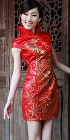 Cup-sleeve Short-length Cheongsam (RM)