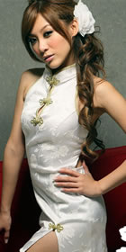 Cut-in Shoulders Bareback Short-length Cheongsam (CM)
