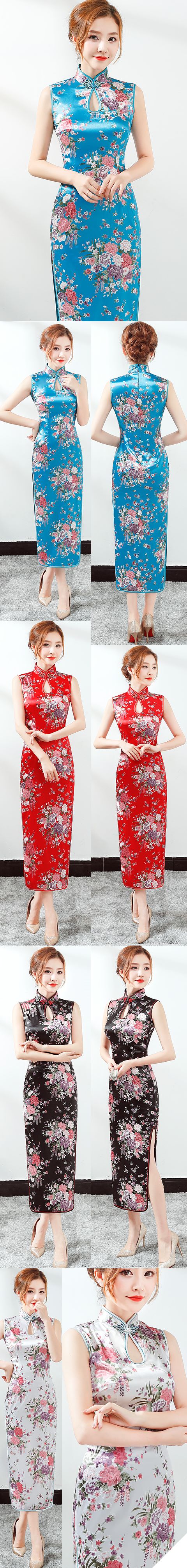 Sleeveless Long-length Cheongsam (CM)