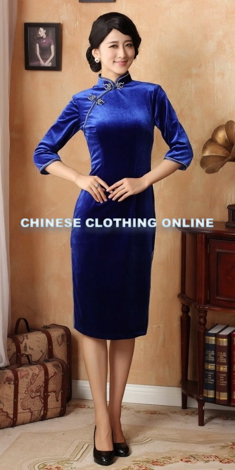 3/4-sleeve Mid-length Cheongsam (CM)