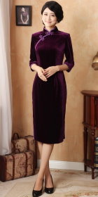 3/4-sleeve Mid-length Cheongsam (CM)