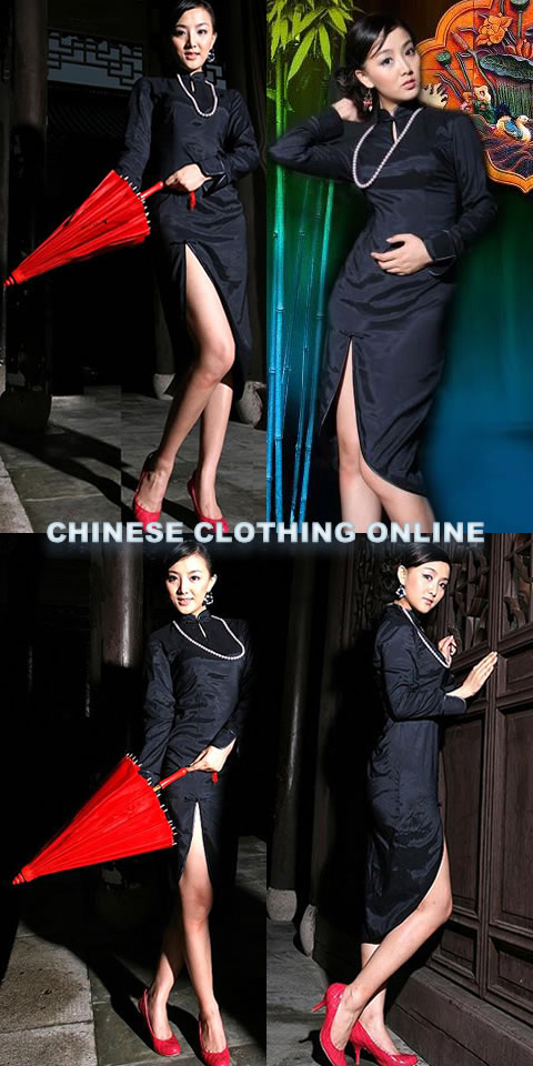 Long-sleeve Mid-length Cheongsam (CM)