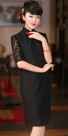 Elbow-sleeve Mid-length Cheongsam (CM)