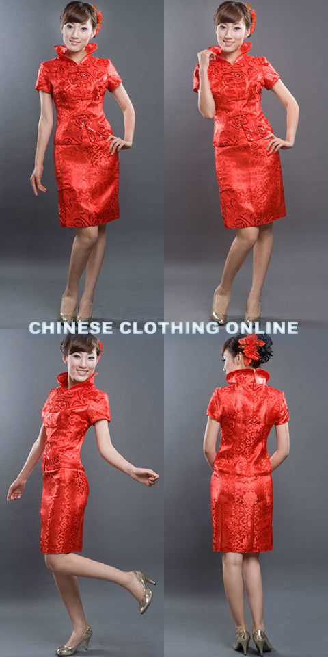 Short-sleeve Mid-length Cheongsam Suit (RM)