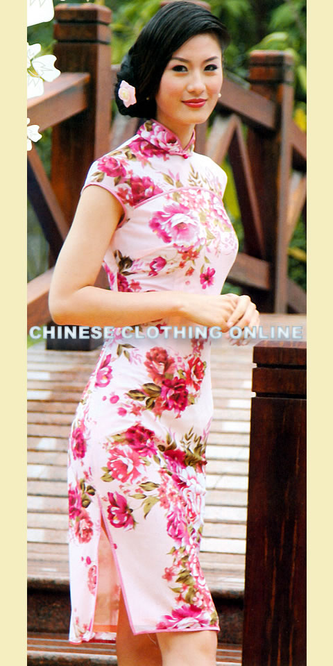Cup-sleeve Mid-length Cheongsam (CM)