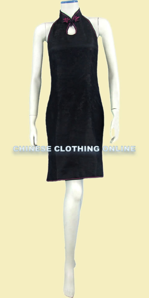 Cut-in Shoulders Bareback Mid-length Cheongsam (CM)