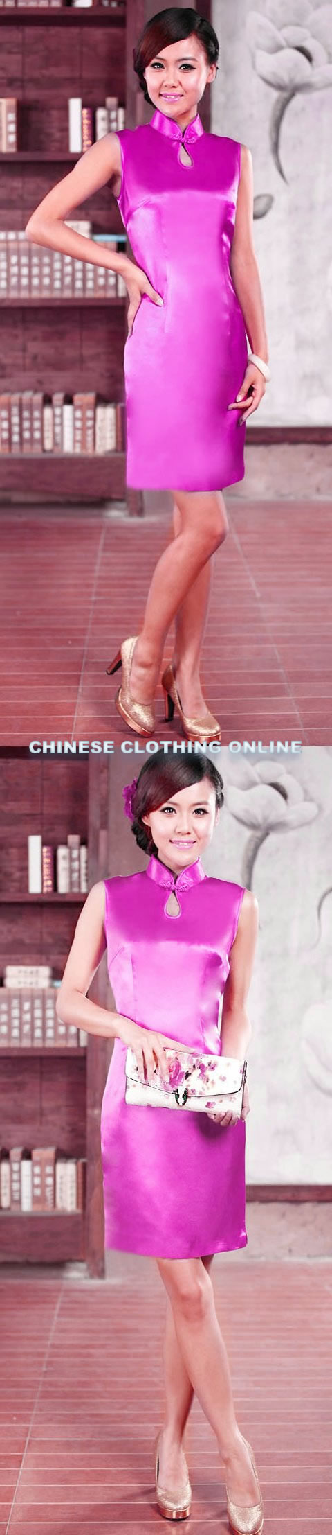 Sleeveless Mid-length Cheongsam (CM)