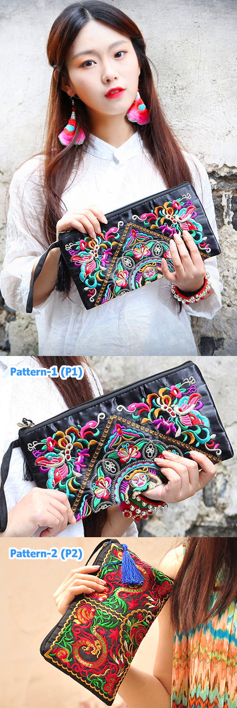 Ethnic Embroidery Clutch-bag