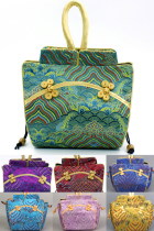 Waves and Clouds Brocade Handbag (Multicolor)