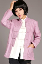 Mandarin Plain Cotton Long-sleeve Blouse (RM)