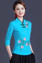 Long-sleeve Chinese Ethnic Embroidery Blouse (RM)