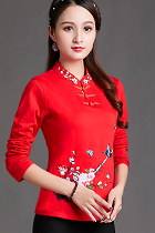 Long-sleeve Chinese Ethnic Embroidery Blouse (RM)