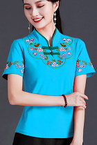 Short-sleeve Chinese Ethnic Embroidery Blouse (RM)