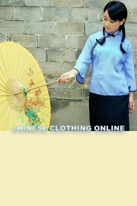 3/4-sleeve Mandarin Blouse (CM)
