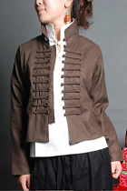 Ethnic Cotton Dash Frog Array Blouse/Jacket (CM)