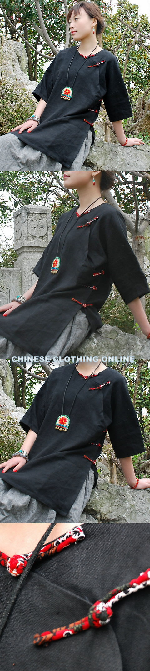 Ethnic 3/4-sleeve