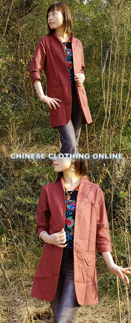 Ethnic 3/4-sleeve No Button Jacket (CM)