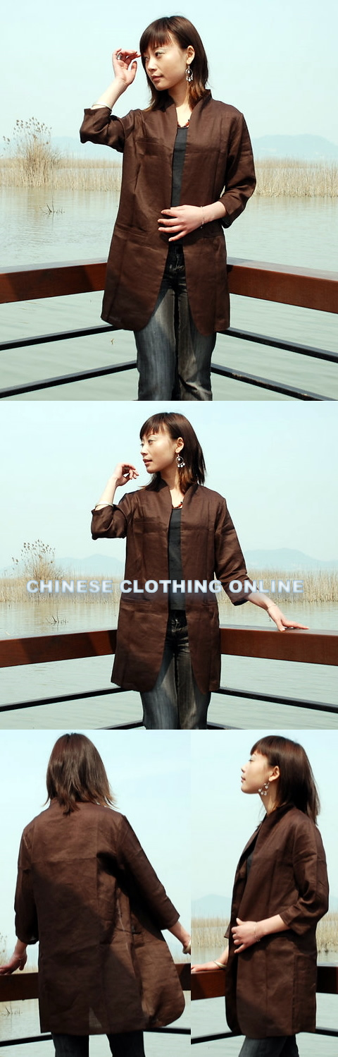 Ethnic 3/4-sleeve No Button Jacket (CM)