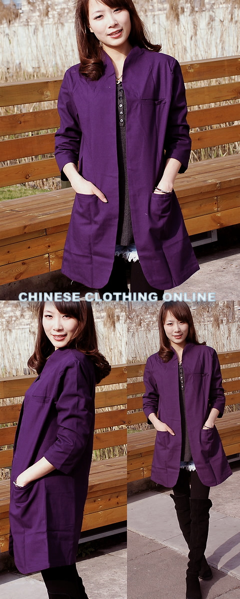 Ethnic 3/4-sleeve No Button Jacket (CM)