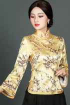 Slightly Flared-sleeve Mandarin Jacket / Blouse (CM)