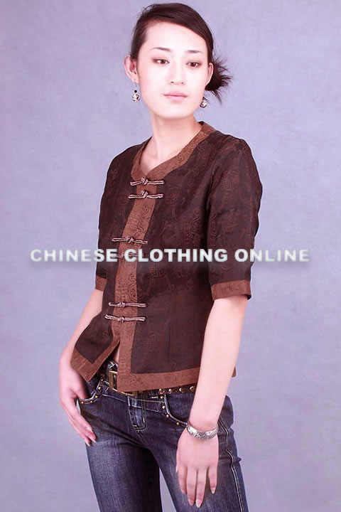 Elbow-sleeve Mandarin Blouse (CM)
