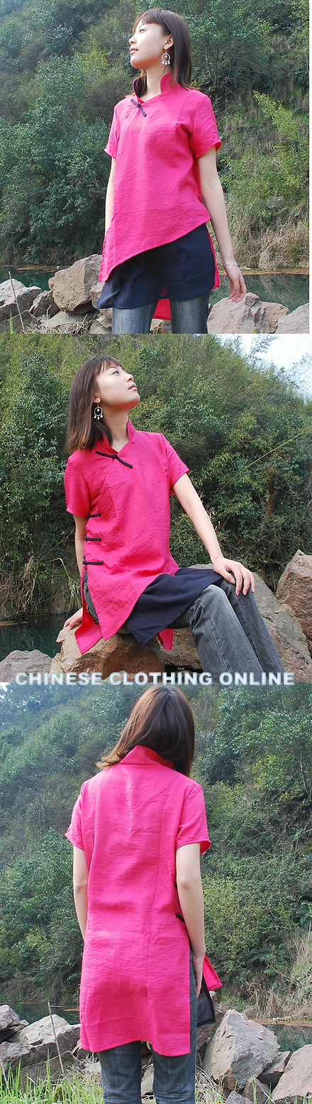 Ethnic Short-sleeve Blouse (CM)