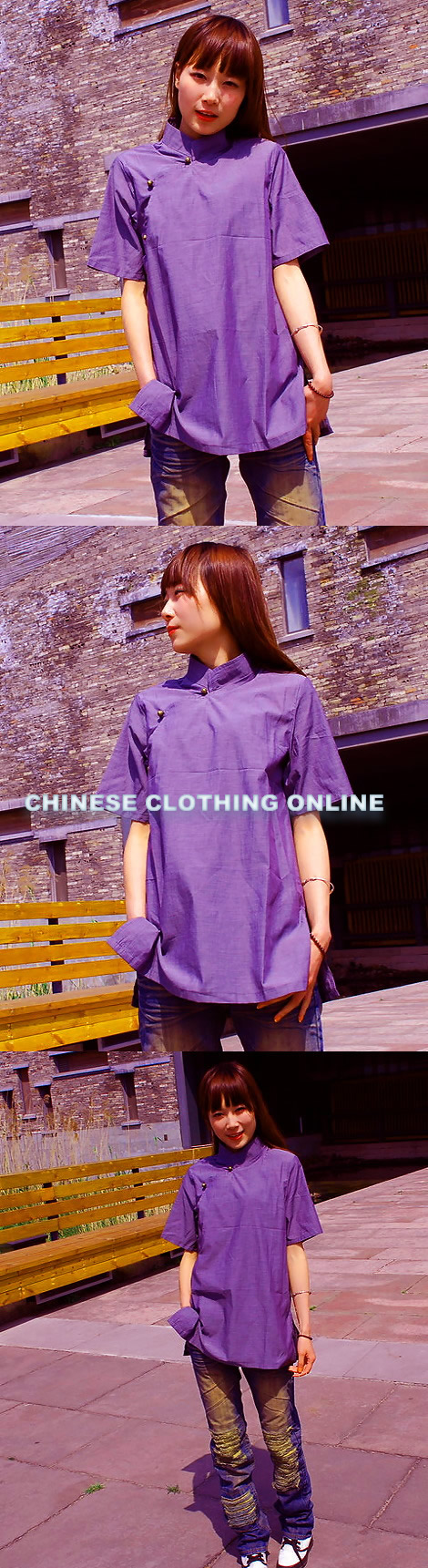 Ethnic Short-sleeve Blouse (CM)
