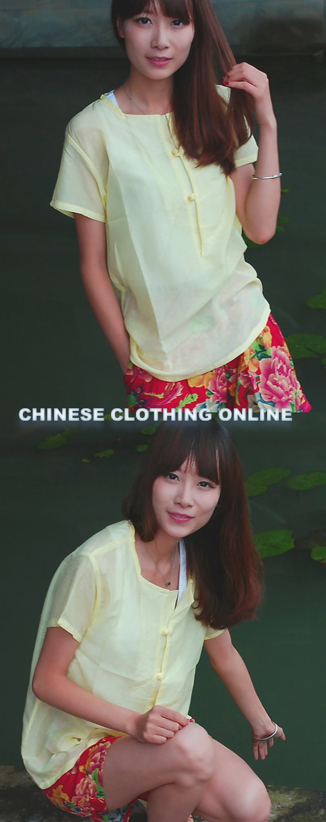 Ethnic Short-sleeve Blouse (CM)
