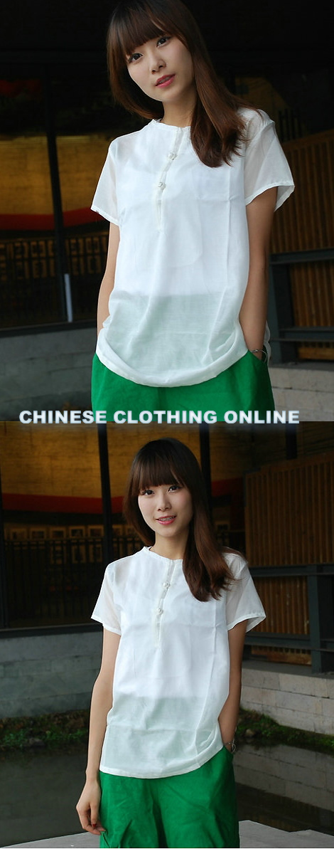 Ethnic Short-sleeve Blouse (CM)