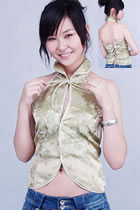 Cut-in Shoulders Bareback Mandarin Blouse (CM)