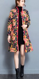 Trendy Ethnic Cotton Linen Wadded Coat (RM)