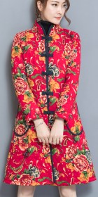 Trendy Ethnic Cotton Linen Wadded Coat (RM)