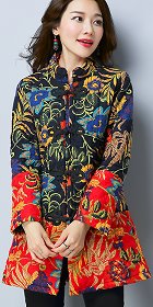 Trendy Ethnic Cotton Linen Wadded Coat (RM)