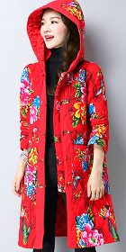 Trendy Ethnic Wadded Coat w/ Hood (RM)