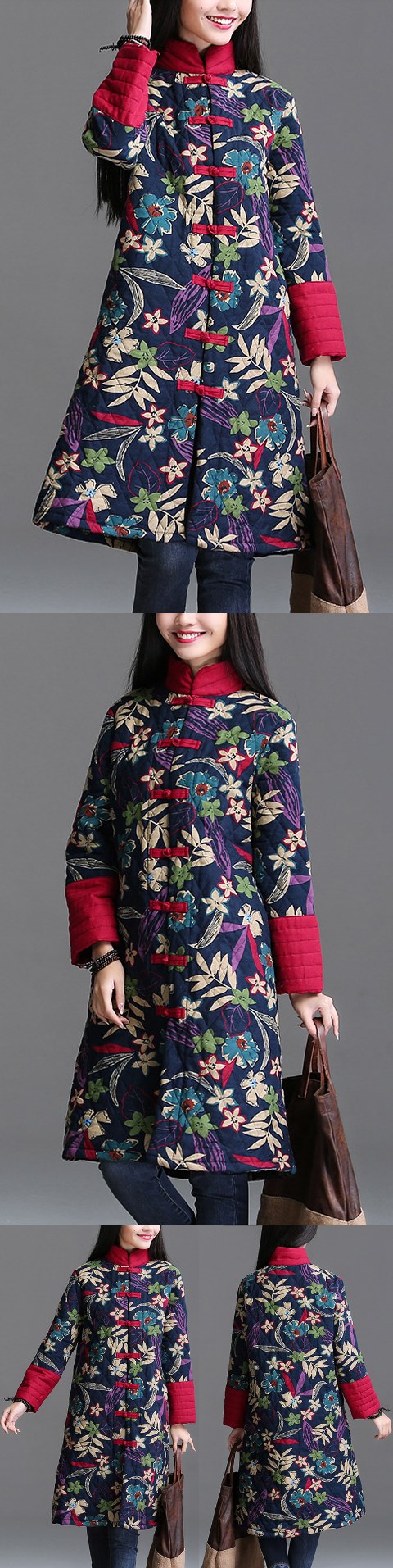 Trendy Ethnic Cotton Wadded Coat (RM)