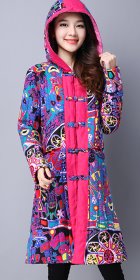 Trendy Ethnic Wadded Coat w/ Hood (RM)