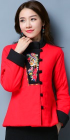 Trendy Ethnic Embroidery Wadded Jacket (RM)