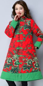 Trendy Ethnic Cotton Linen Wadded Coat (RM)