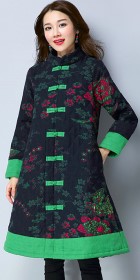 Trendy Ethnic Cotton Linen Wadded Coat (RM)