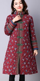 Trendy Ethnic Cotton Linen Wadded Coat (RM)