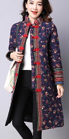 Trendy Ethnic Cotton Linen Wadded Coat (RM)
